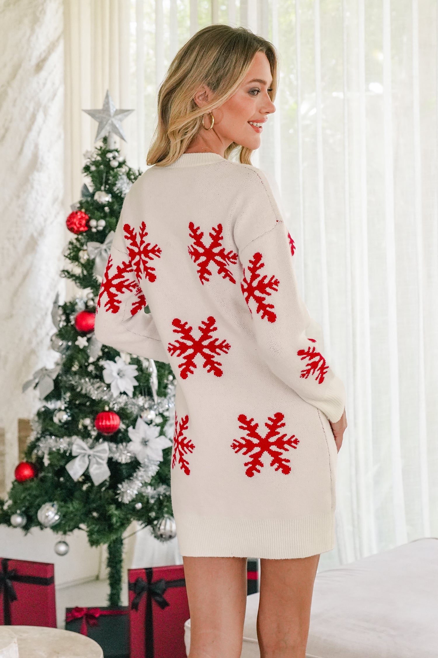 First Snow Christmas Sweater Dress