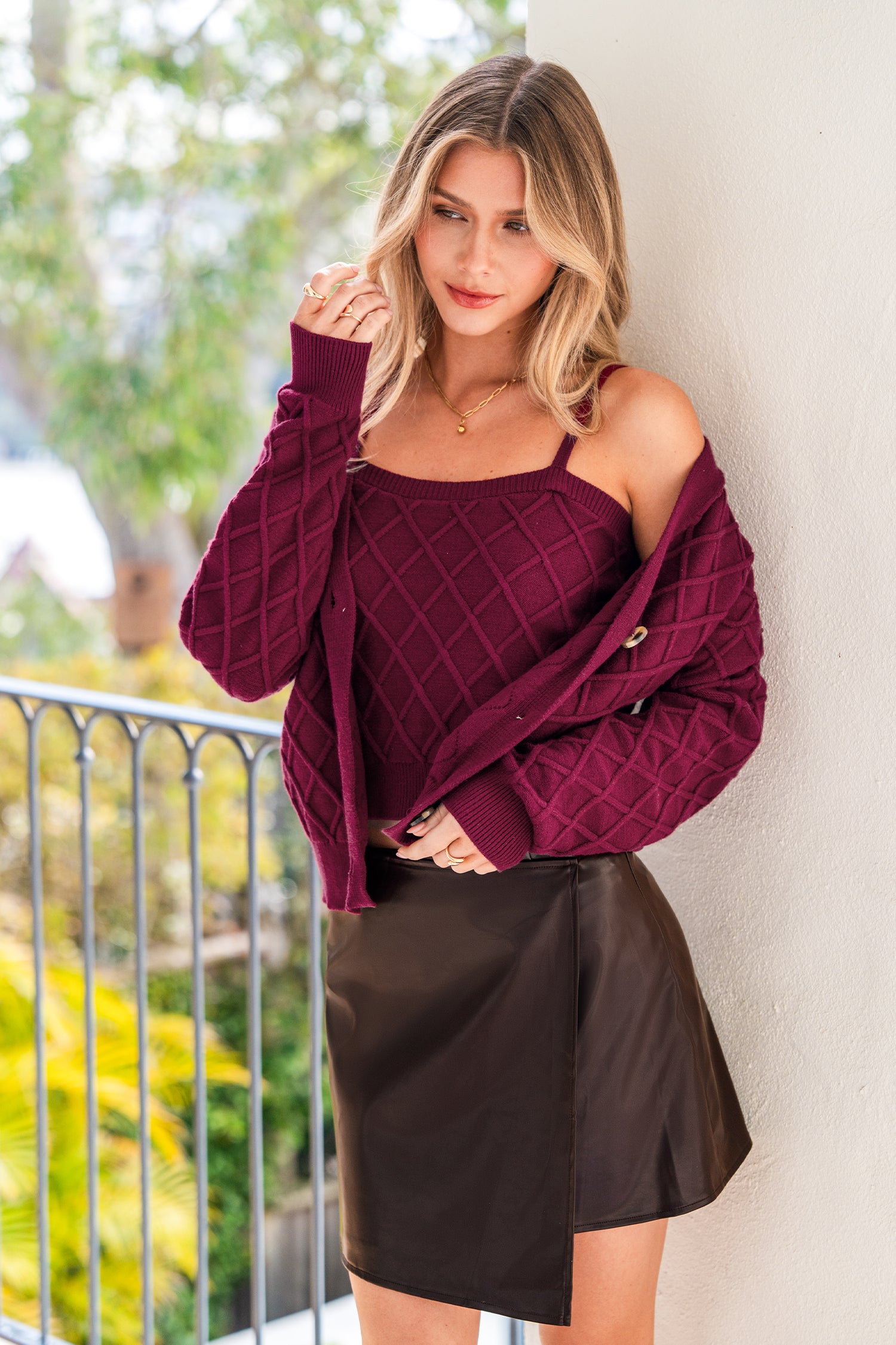 Wild Berry Red Knit Top