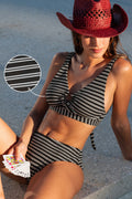 Double Tap Striped Bikini Set