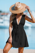 Lace Up Backless Cover-Up Dress