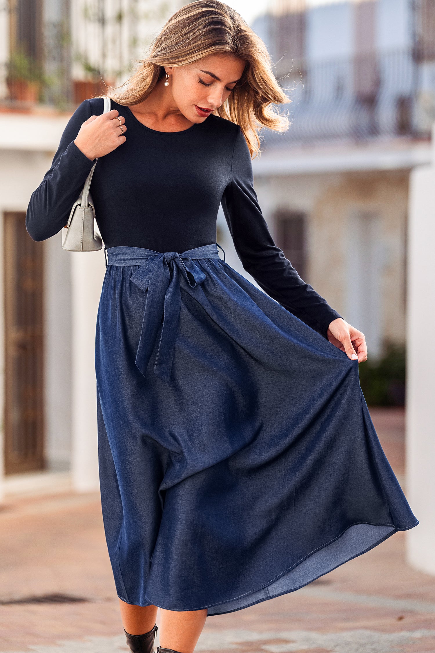 At the Rodeo Two-Toned Midi Dress