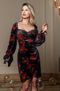 Velvet Bouquet Floral Mini Dress