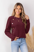 Autumn Fog Burgundy Knit Top